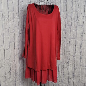 CL SHANG COLLECTION Red‎ Layered Bows Dress Chest 46 inches Lg, 36 inches